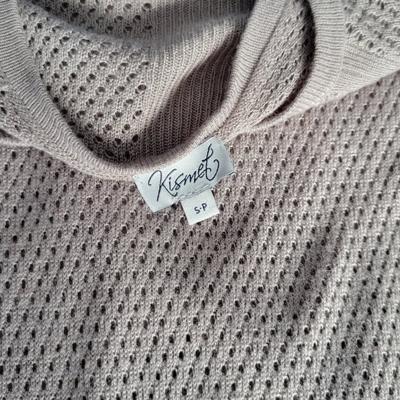 Kismet Taupe Mesh Knit Long-sleeve Top size S - Picture 4 of 11
